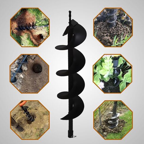 Drill Bit Earth Bit 8 x 31.5 inch Garden Auger Spiral Drill Bit Post or Umbrella Hole Digger in Saudi Arabia
