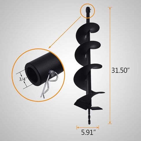 Drill Bit Earth Bit 8 x 31.5 inch Garden Auger Spiral Drill Bit Post or Umbrella Hole Digger in Saudi Arabia