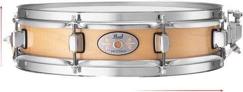 Pearl 13"x3" Brass Piccolo Snare Drum with Fat, Cracking Brass Shell Tone; Features 1mm Polished Brass Shell, 1.6mm Triple-Flanged Hoops, 8x dual Tension Lugs, and smooth SR018 Snare Strainer. in Kuwait