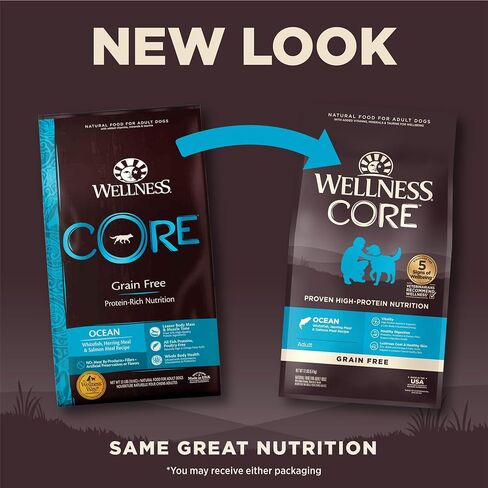 Wellness CORE Grain-Free High-Protein Dry Dog Food, Natural Ingredients, Made in USA with Real Meat, All Breeds, For Adult Dogs (Reduced Fat, 4-Pound Bag) in Kuwait