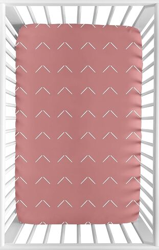 Sweet Jojo Designs Hunter Green Boho Arrow Boy or Girl Fitted Crib Sheet Baby or Toddler Bed Nursery - White Bohemian Tribal Southwest Chevron Geometric Herringbone Woodland Gender Neutral in Kuwait