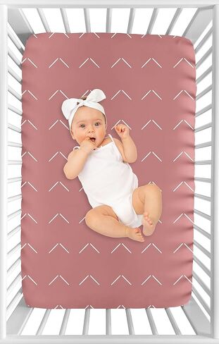 Sweet Jojo Designs Hunter Green Boho Arrow Boy or Girl Fitted Crib Sheet Baby or Toddler Bed Nursery - White Bohemian Tribal Southwest Chevron Geometric Herringbone Woodland Gender Neutral in Kuwait