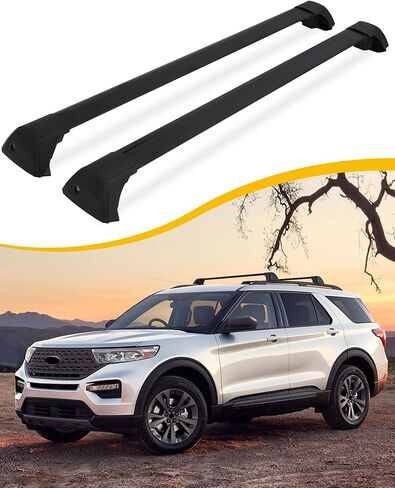 القضبان المتقاطعة مناسبة لشركة Hyundai Santa Fe 2019 2020 2021 2022 2023 رف سقف الأمتعة السكك الحديدية قابلة للقفل العارضة الناقل البضائع بار in Kuwait