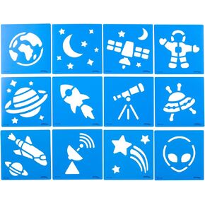 Colorations Familiar Shapes Stencils for Kids, 8 inches, Jumbo, Sturdy, Quality, Washable, Paint, Draw, Spray, Classroom, Arts & Crafts, Teacher, Educational (Item # ESTEN) in Kuwait