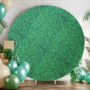 gogoparti Wood Round Backdrop for Photography 7.2FT(86.4inch) Circle Backdrop Cover for Wedding Birthday Bridal Shower Elastic Photo Studio Proposal Party Decor Banner Props