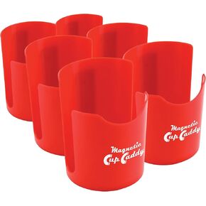 Master Magnetics 07582X6 Magnetic Cup Caddy, 3.5" Length, 3.5" Width, 4.625" Height, Red (Pack of 6)
