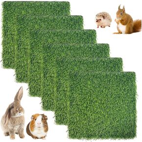 Hamiledyi 2Pcs Artificial Rabbit Grass Mat 11.8" x 11.8" Reusable Guinea Pig Pee Pads Dog Grass Pee Pads for Puppy Bunny Chinchilla TrainerFloor Plastic Mats Feet Pads Indoor Outdoor in Kuwait