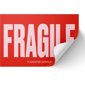 Cute Fragile Stickers for Shipping - Lavender Pink & Orange Red - 2 x 3 inch - Roll of 250 Moving Stickers for Shipping or Fragile Stickers for Moving Handle with Care Stickers for Shipping in Saudi Arabia