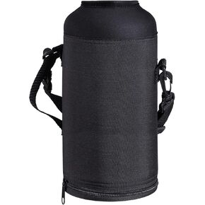 حامل زجاجة مياه من Coolflask لقارورة سعة 64 أونصة، وإكسسوارات إبريق الماء نصف جالون، وحقيبة حمل مع حزام كتف مبطن قابل للتعديل