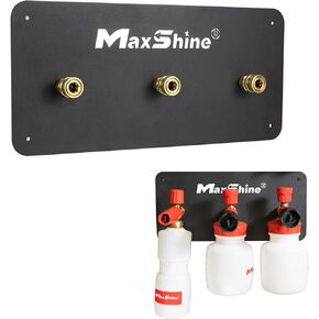 Maxshine Universal Foam Cannon Holder - Holds 3 Foam Cannons - Compatible with 1/4" Quick Connect - Wall-Mounted Organizer for Easy Access - Premium Auto Detailing Accessories & Supplies - Black