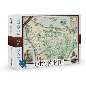 Alaska Inside Passage Map Cardboard Jigsaw Puzzle - 1000 Pieces, Hand-Illustrated - Educational, Family Activity, Ages 7+, Includes Poster - 25.4 x 19.8