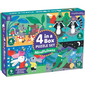 Mudpuppy Ocean Friends 4-in-a-Box Puzzle Set from Mudpuppy, Includes 4 Progressive Jigsaw Puzzles for Kids with 4-12 Pieces, Colorful Ocean Animal Illustrations, for Kids Ages 2+