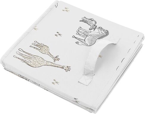 Sweet Jojo Designs Jungle Animals Foldable Fabric Storage Cube Bins Boxes Organizer Toys Kids Baby Set of 2 Dark Hunter Green Yellow Grey Black White Wildlife Safari Elephant Giraffe Monkey Leopard in Kuwait