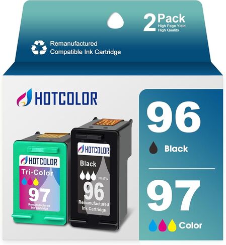96 Black Ink Cartridge Replacement for hp 96 Ink cartrisge Black for hp Ink 96 for hp Deskjet 6940 Ink Cartridge 6980 6988 Printer (2 Black,2 Pack) in Kuwait