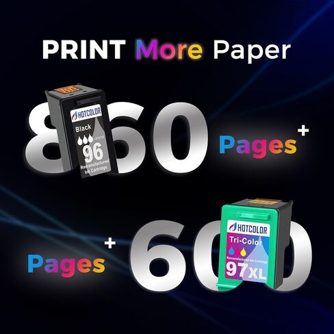 96 Black Ink Cartridge Replacement for hp 96 Ink cartrisge Black for hp Ink 96 for hp Deskjet 6940 Ink Cartridge 6980 6988 Printer (2 Black,2 Pack) in Kuwait