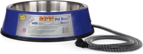 Farm Innovators Model SB-40 3-Quart Heated Pet Bowl with Stainless Steel Bowl Insert, Blue, 40-Watt in Saudi Arabia
