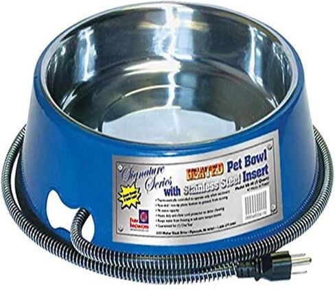 Farm Innovators Model SB-40 3-Quart Heated Pet Bowl with Stainless Steel Bowl Insert, Blue, 40-Watt in Saudi Arabia