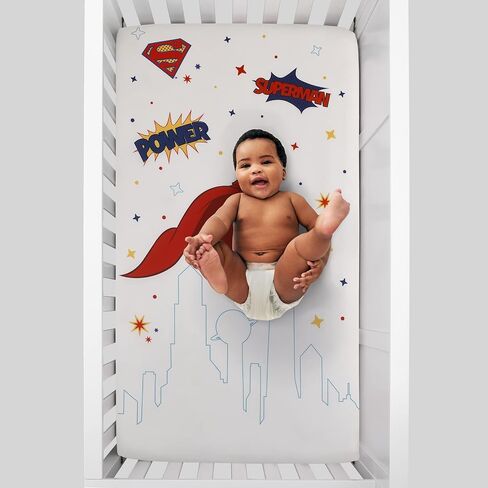 Warner Brothers Harry Potter White, Red, and Gold Lightning Bolt, Golden Snitch, and Glasses Nursery Fitted Crib Sheet in Kuwait