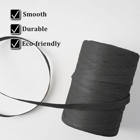 Raffia Ribbon Yarn for Crafts - Raffia Grass Twine for Gift Wrapping, DIY Decoration, Blinds & More | Matte String Paper Rope - 1/4'' Wide, 109 Yards, Red in Kuwait