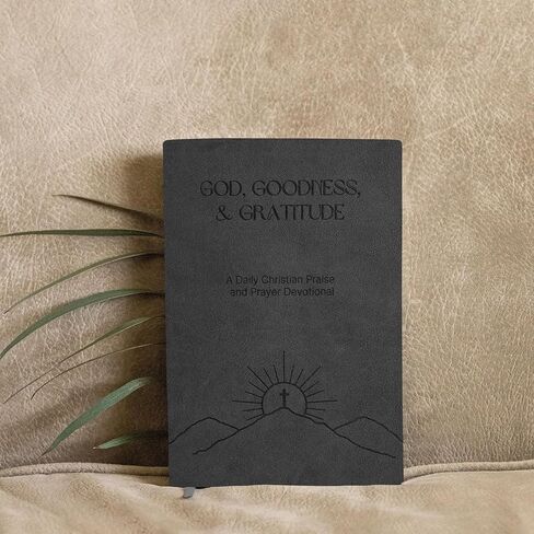 Gratitude Gifted Christian Prayer Journal - God, Goodness & Gratitude - Faith-Based Gratitude and Devotional Journal for Daily Prayers, Bible Study, and Spiritual Growth - Light Brown Leather Hardcover in Kuwait