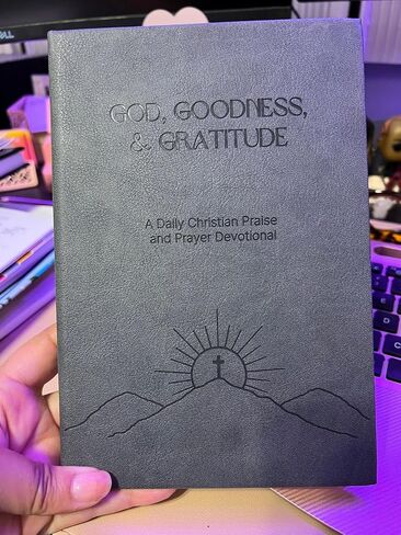 Gratitude Gifted Christian Prayer Journal - God, Goodness & Gratitude - Faith-Based Gratitude and Devotional Journal for Daily Prayers, Bible Study, and Spiritual Growth - Light Brown Leather Hardcover in Kuwait