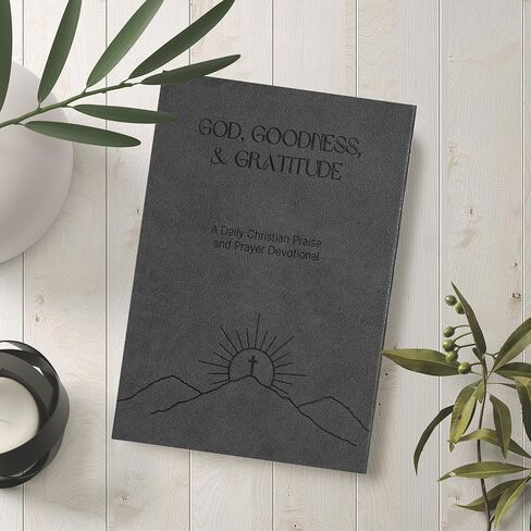 Gratitude Gifted Christian Prayer Journal - God, Goodness & Gratitude - Faith-Based Gratitude and Devotional Journal for Daily Prayers, Bible Study, and Spiritual Growth - Light Brown Leather Hardcover in Kuwait