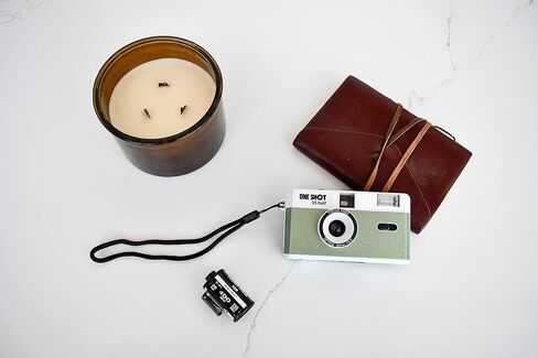 1 Shot Point and Shoot 35mm Film Camera Reusable One Shot Half Frame Camera, Built in Flash, Bundled with One Roll ASA/ISO 400 Black & White Film 18 Exp, Battery is Not Included (Brown Color) in Saudi Arabia
