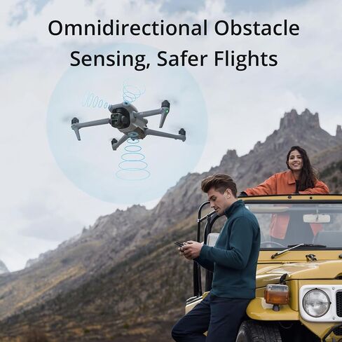 مجموعة DJI Air 3 Fly More Combo مع DJI RC 2 (جهاز التحكم عن بعد بالشاشة)، طائرة بدون طيار مع كاميرات أساسية مزدوجة متوسطة وواسعة الزاوية للبالغين، دقة 4K HDR، أقصى وقت طيران 46 دقيقة، 48 ميجابكسل، بطاريتين إضافيتين in Kuwait