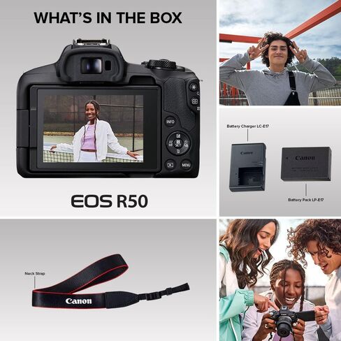 Canon EOS R50 Mirrorless Camera RF-S18-45mm F4.5-6.3 is STM Lens Kit, 24.2 Megapixel CMOS (APS-C) Sensor, 4K Video, Hybrid Camera, Photo and Video, Vlogging, Content Creator, RF Mount, White | 24.2 Megapixel CMOS (APS-C) Sensor, 4K Video, Mount, Content C in Saudi Arabia