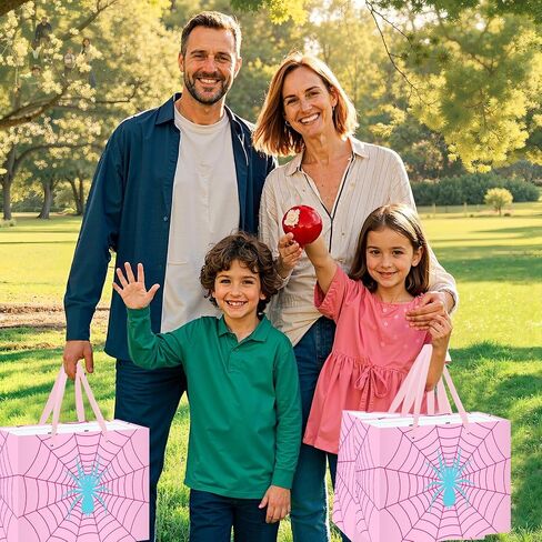 Spider Birthday Gift Bag Spider Birthday Party Paper Bags with Handles Tissue Paper and Card Red Black Spider Webs Wrapping Bag Spider Party Decorations for Boys Men Birthday Christmas Supplies in Saudi Arabia