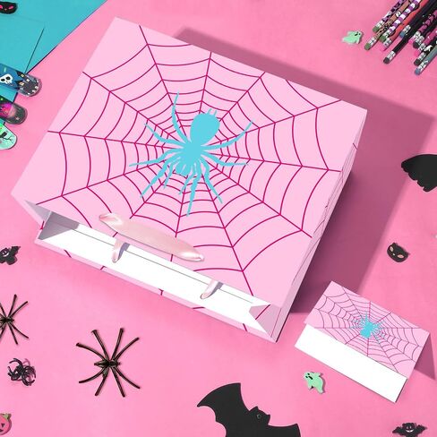 Spider Birthday Gift Bag Spider Birthday Party Paper Bags with Handles Tissue Paper and Card Red Black Spider Webs Wrapping Bag Spider Party Decorations for Boys Men Birthday Christmas Supplies in Saudi Arabia
