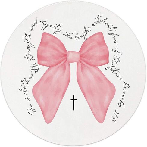 QUICQOD Pink Trendy Coquette Mouse Pad,Girly Bows Heart Cake Round Mouse Pad,Retro Non-Slip Rubber Base Mousepads for Home Office Dorm Desk Decor,Teen Girl Women Gifts,8.7 x 8.7 Inch in Kuwait
