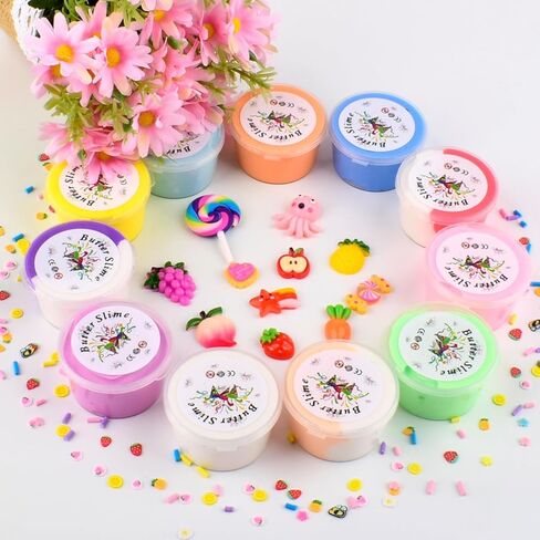 مجموعة سلايم الزبدة للبنات، سلايم الكيك الوردي للأولاد، فائق النعومة وغير لزج، هدايا سلايم معطرة للحفلات (7 أونصة 200 مل) in Kuwait
