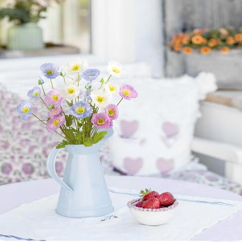 6 Pcs Artificial Poppy Flowers Silk Fake Poppy Flowers with Stems Faux Poppy Spring Flowers Real Touch Flowers for Home Kitchen Wedding Decorations Floral Arrangement Table Centerpiece in Saudi Arabia