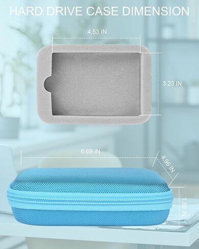 External Hard Drives Carrying Case Protection Hard EVA Case for Seagate External Hard Drive 1TB 2TB 3TB 4TB 5TB Portable HDD Hard Drive Case Mesh Inner Pocket Travel Pouch Organizer Storage Bag in Saudi Arabia