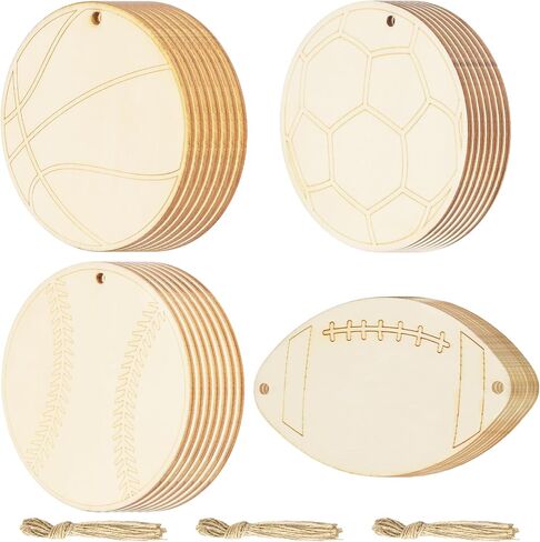 30Pcs Apple Unfinished Wooden Gift Ornaments DIY Craft Teachers' Day Activity Paintable Blank Natural Fruit Apple Cutouts Hanging Wood Slices for Kids Classroom Art Crafts Party Supplies in Kuwait