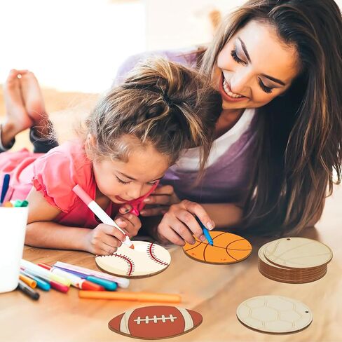 30Pcs Apple Unfinished Wooden Gift Ornaments DIY Craft Teachers' Day Activity Paintable Blank Natural Fruit Apple Cutouts Hanging Wood Slices for Kids Classroom Art Crafts Party Supplies in Kuwait