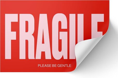 Cute Fragile Stickers for Shipping - Lavender Pink & Orange Red - 2 x 3 inch - Roll of 250 Moving Stickers for Shipping or Fragile Stickers for Moving Handle with Care Stickers for Shipping in Kuwait