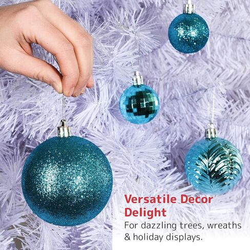 Prextex Christmas Tree Ornaments - Blue Christmas Ball Ornaments Set for Christmas, Holiday, Wreath & Party Decorations (36 pcs - Small, Medium, Large) Shatterproof in Kuwait