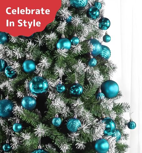 Prextex Christmas Tree Ornaments - Blue Christmas Ball Ornaments Set for Christmas, Holiday, Wreath & Party Decorations (36 pcs - Small, Medium, Large) Shatterproof in Kuwait
