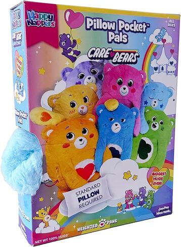 Happy Nappers: وسادة جيب على شكل دب كير - دب تيندرهارت - غطاء وسادة على شكل شخصية فخمة، غطاء حيوان مع كفوف مرجحة، رفيق قابل للاحتضان، للأطفال in Kuwait