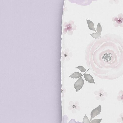 Sweet Jojo Designs Lavender Purple Baby or Toddler Fitted Crib Sheet for Watercolor Floral Collection in Saudi Arabia