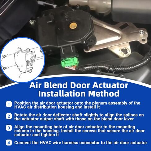 Temperature Driver Motor Assembly Compatible with 03-07 HONDA ACCORD EX, w/Dual Zone Climate Control, Left Main Temperature, OE# (79160-SDC-A41) in Saudi Arabia