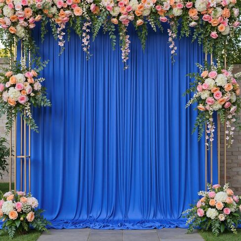 30 ft x 10 ft Wrinkle Free White Backdrop Curtain for Wedding Parties, Polyester Photo Backdrop Drapes for Baby Shower Birthday Party Backdrop Stand, Bulk Thick Background Curtains, 5x10FT 6 Panels in Saudi Arabia