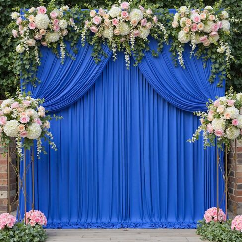 30 ft x 10 ft Wrinkle Free White Backdrop Curtain for Wedding Parties, Polyester Photo Backdrop Drapes for Baby Shower Birthday Party Backdrop Stand, Bulk Thick Background Curtains, 5x10FT 6 Panels in Saudi Arabia
