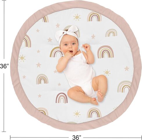 بساط لعب للأطفال الرضع بوهو ديزرت صن جيرل من سويت جوجو ديزاينز، بساط لعب بتصميم تومي تايم - وردي موفي، ذهبي، رمادي داكن بوهيمي بألوان مائية لجبال جنوب غرب في الهواء الطلق، أشكال هندسية بسيطة in Saudi Arabia