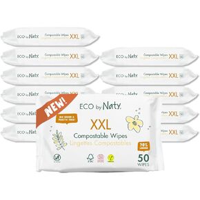 Naty Baby Wipes, 98% Water & Hypoallergenic, 168 Count (3 Packs) | Natural for Sensitive Skin, Unscented, Plant-Based, Fragrance-Free, Gentle for Newborn & Toddler in Saudi Arabia