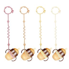RTMOK (4Pcs) Sippy Cup Strap Keep Bottles and Sippy Cups Off The Floor, Sippy Cup Holder Strap Suitable for High Chairs, Strollers and Water Bottles- Dishwasher Safe