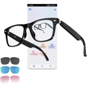 CatXQ Smart Glasses,Wireless Bluetooth,IP5 Waterproof,Bone Conduction Sound (Music&Call) for Smart Devices - Blue Light Blocking in Saudi Arabia