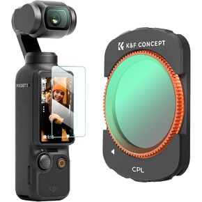 K&F Concept Osmo Pocket 3 مرشحات CPL مغناطيسية، مرشح مستقطب مغناطيسي لمجموعة كاميرا DJI Osmo Pocket 3، فلتر زجاجي بصري عالي الدقة متعدد الطبقات